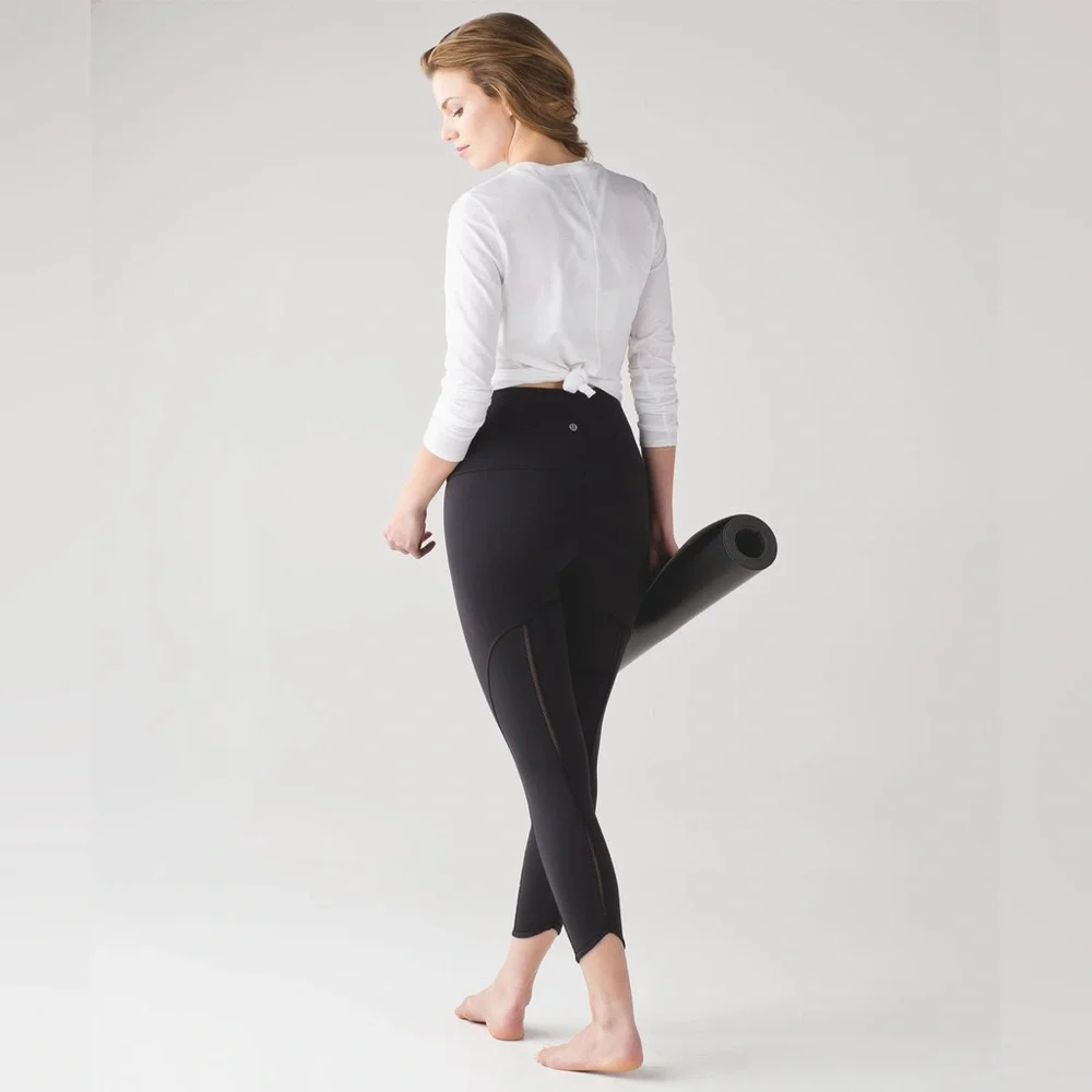 Lululemon Wunder Under Pant (Hi-Rise) (Mesh) Black - Picture 2 of 5